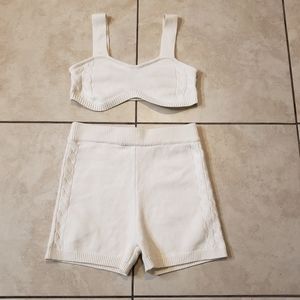 Princess Polly PARKER CABLE KNIT SET WHITE ECO Size M/L